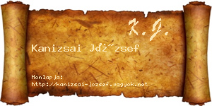 Kanizsai József névjegykártya